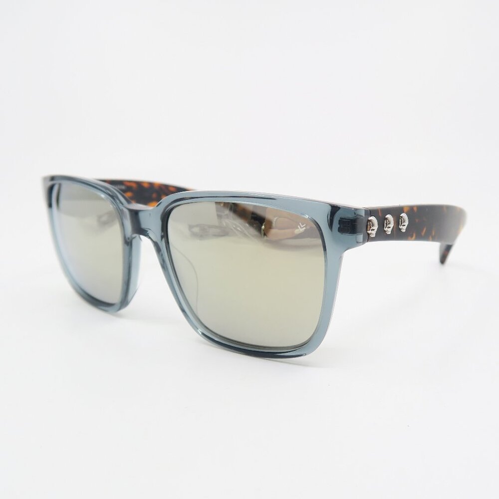 John Varvatos SJV554 56mm Blue Crystal Mirror with Skulls, New Men's Sunglasses. - Picture 4 of 10